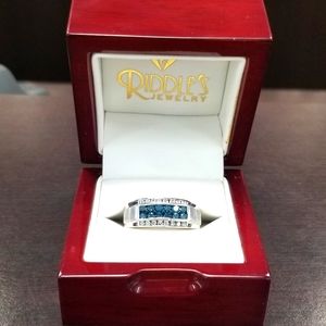 Men's 1ct Blue and White Diamond SS Ring